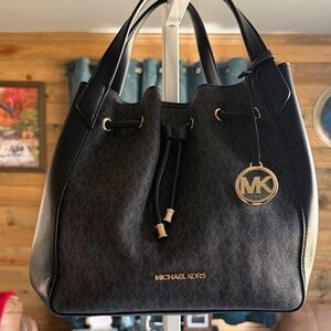 Michael Kors Black and Gray Shoulder Bag